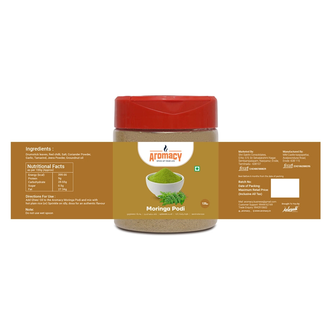 Moringa Podi 120g – Nutrient-Rich Herbal Powder | Aromacy