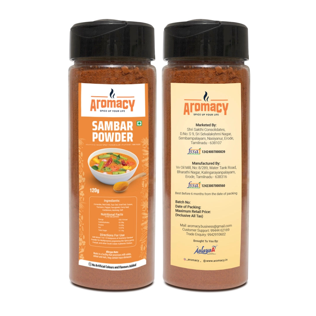 Sambar Powder 100g | Authentic South Indian Masala | Aromacy