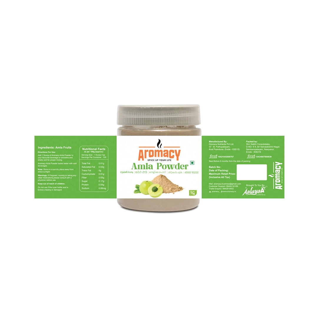 Amla Powder 75g | Natural Vitamin C & Superfood | Aromacy