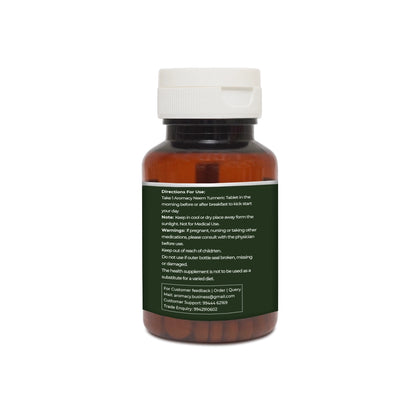 Neem Turmeric Tablets 120 Nos | Herbal Skin &amp; Immunity Support | Aromacy
