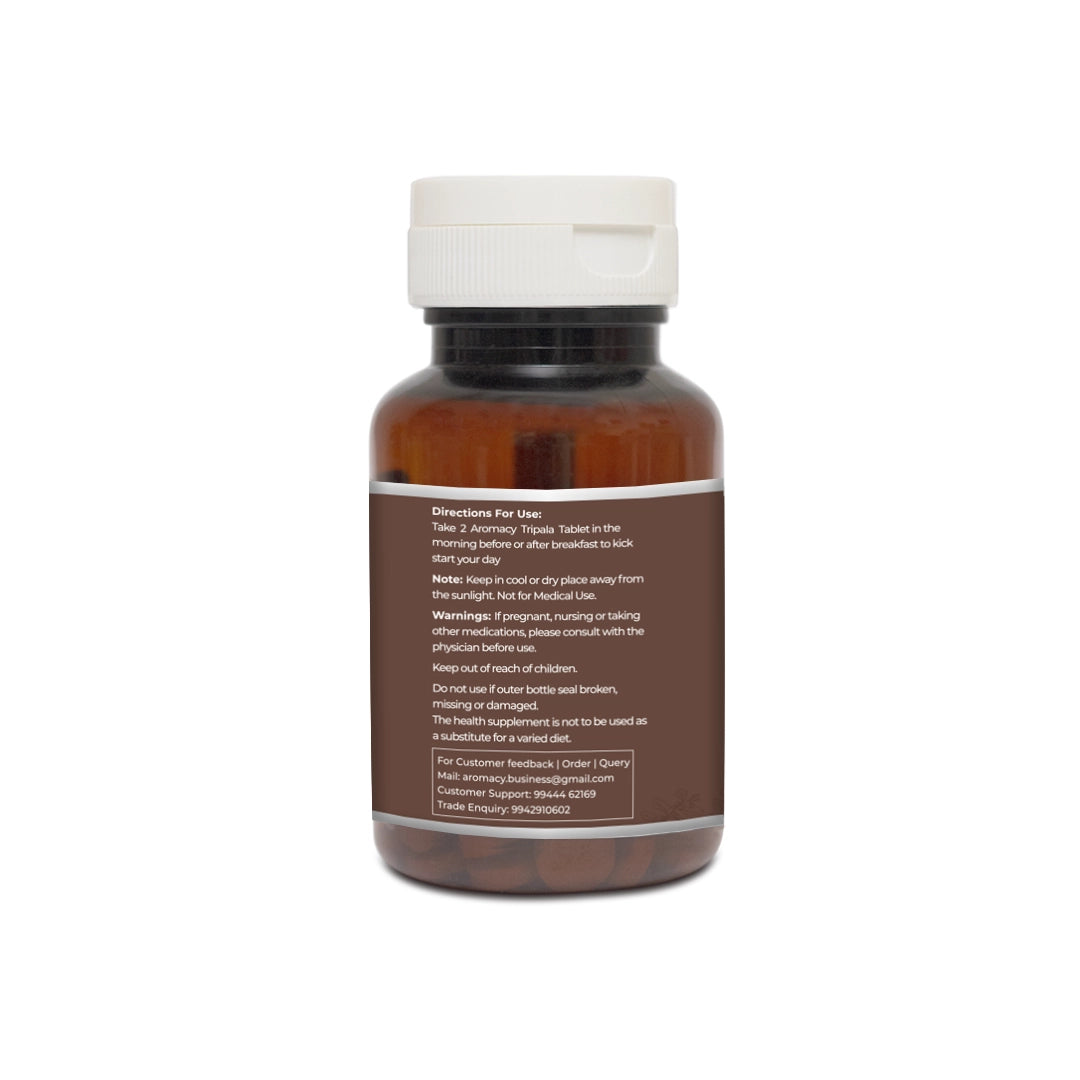Triphala Tablets 120 Nos | Ayurvedic Digestive & Detox Support | Aromacy