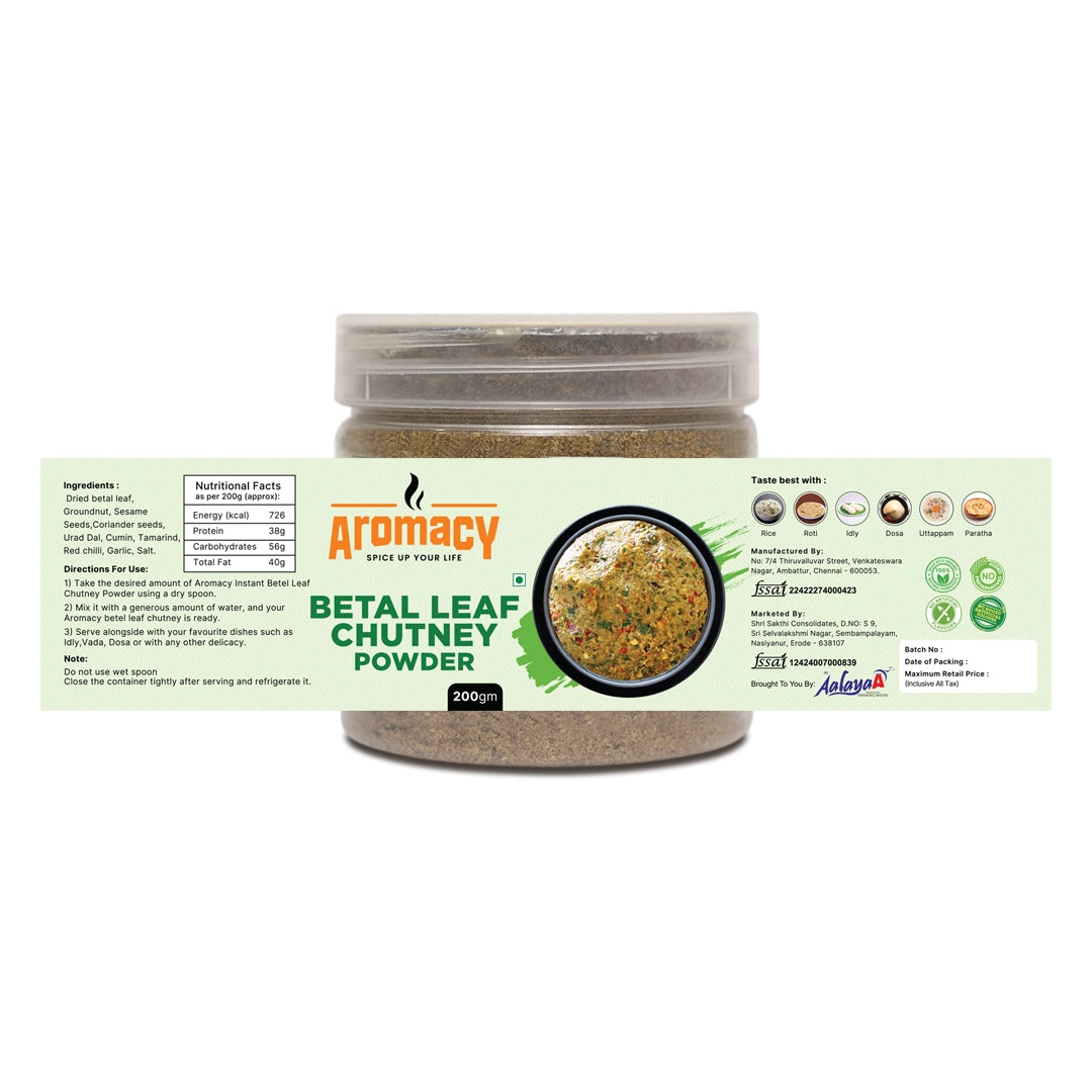 Betel Leaf Instant Chutney Mix (200g) – Unique & Flavorful | Aromacy