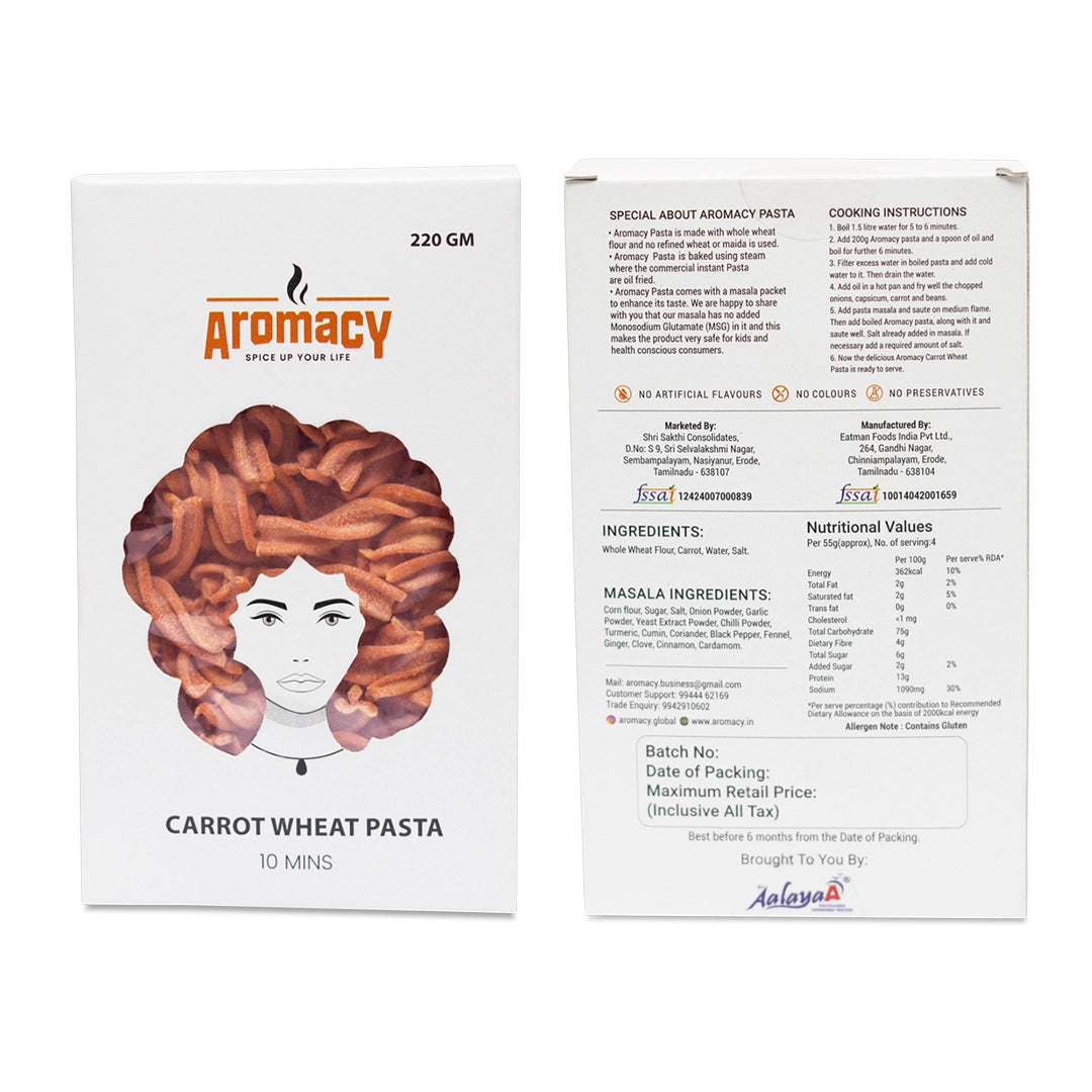 Carrot Wheat Pasta 220g