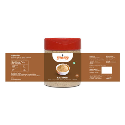 Kollu Podi 120g – Authentic Horse Gram Spice Powder | Aromacy