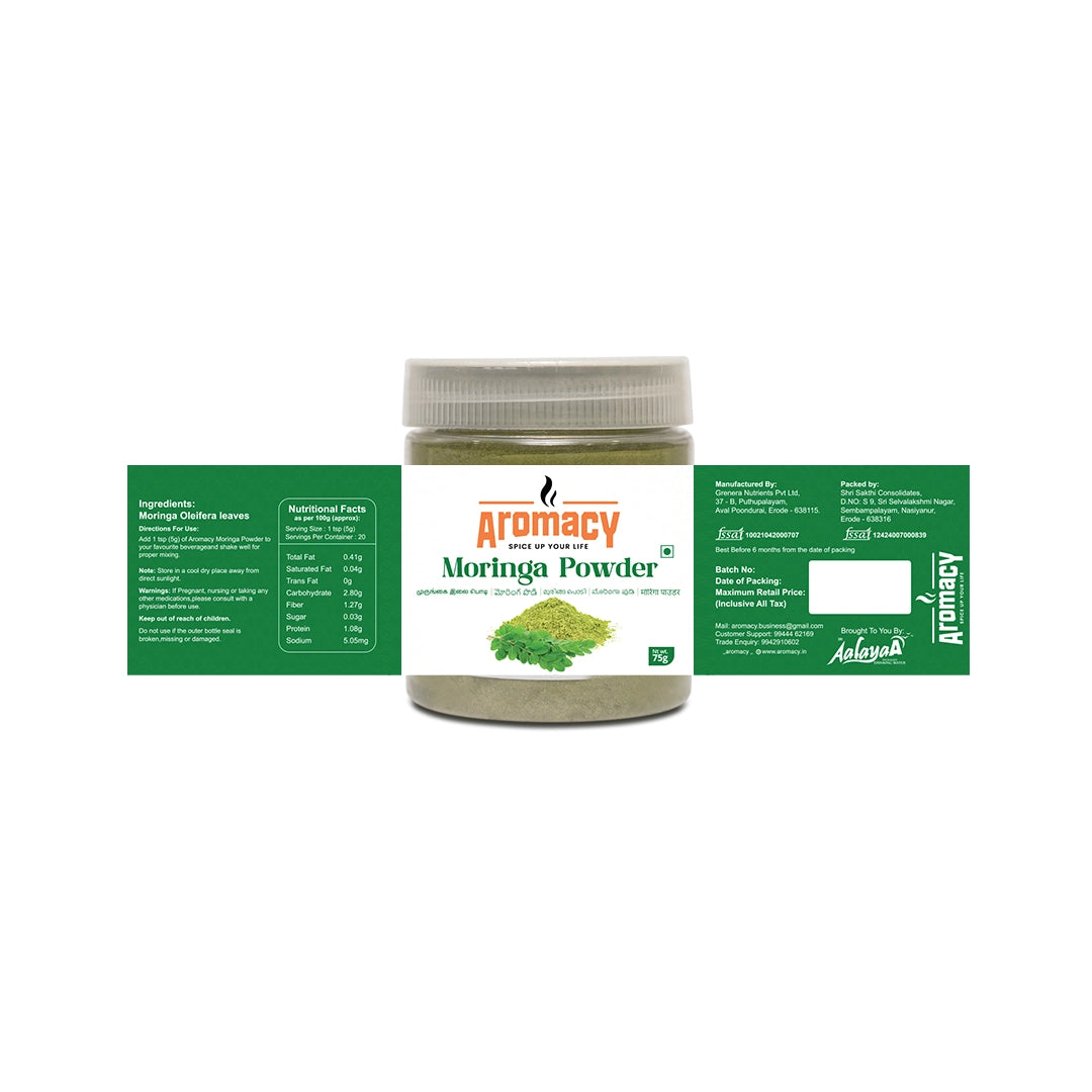 Moringa Powder 75g | Superfood for Energy & Immunity | Aromacy