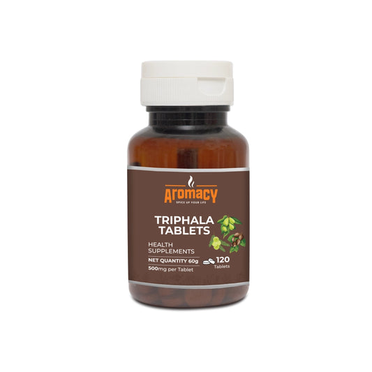 Triphala Tablets 120 Nos | Ayurvedic Digestive & Detox Support | Aromacy