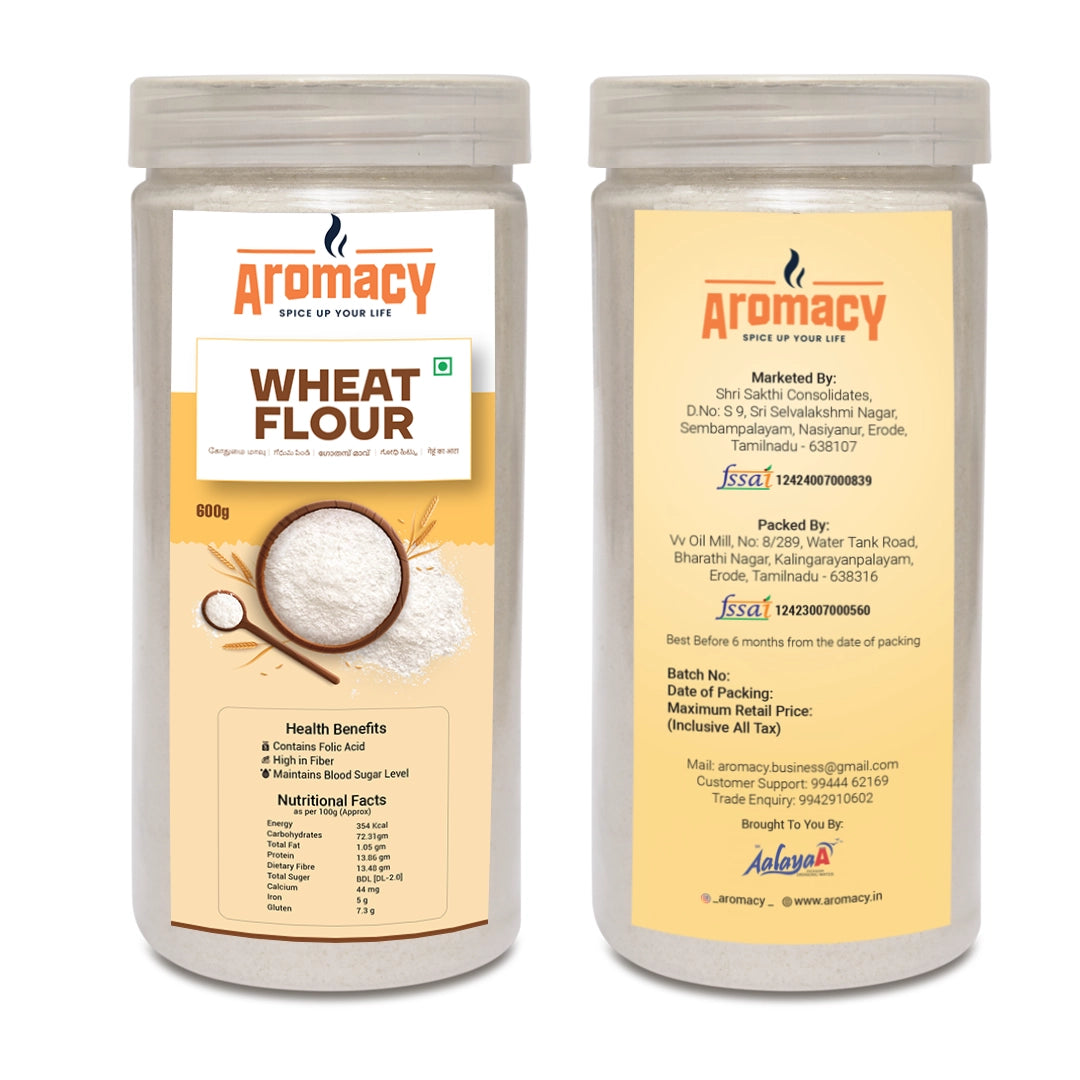 Wheat Flour 600g | Stone-Grounded Whole Wheat | Aromacy
